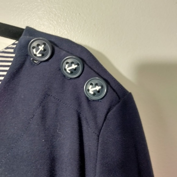 Boden Evie Ponte Stretch Top Navy Blue Anchor Sailorcore Nautical US 16 - Picture 5 of 9